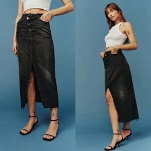 Reformation Nila Long Denim Skirt In Nome Size 27
